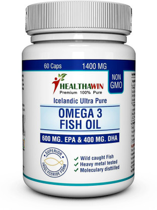 Healthawin Omega 3 Triple Strength Fish Oil 1400 MG+1000 MG(600 MG EPA, 400  MG DHA)60 Softgel Price in India - Buy Healthawin Omega 3 Triple Strength  Fish Oil 1400 MG+1000 MG(600 MG