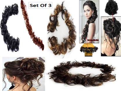 Bueno Women Messy Frill Extensions For Ponytail And Bun Juda Maker Extension  for Women and Girls (Black/Brown/Medium Brown) Hair Extension Price in  India - Buy Bueno Women Messy Frill Extensions For Ponytail