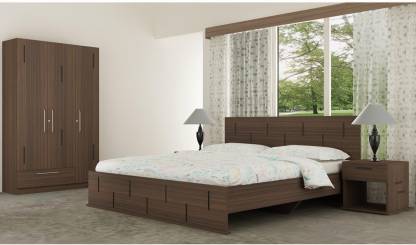 Best Design Walnut Finish Sierra Engineered Wood King Box Bed – Finish