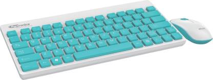 Portronics POR-373 Key2 Wireless Keyboard & Mouse Combo Wireless Laptop Keyboard  (White, Blue)