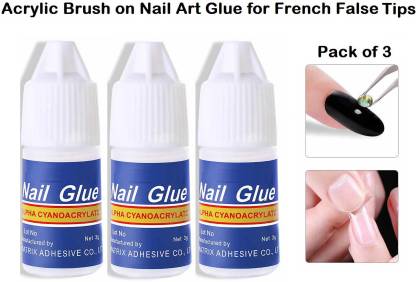 SUSVIJ 3 Pcs Nail Glue For Artificial Nail Waterproof Nail Adhesive Bottle  Acrylic nails Professional Nail Art Gum Fake Nails Extension - Price in  India, Buy SUSVIJ 3 Pcs Nail Glue For
