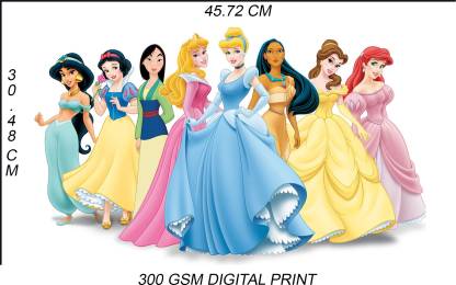 Disney Princess Cartoon Poster -Kids Poster- High Resolution - 300 GSM - (12  X 18) Paper Print - Nature, Decorative, Floral & Botanical posters in India  - Buy art, film, design, movie,