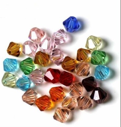 Pretty 100-500Pcs Glass Crystal Faceted Bicone Beads 4mm Loose Spacer 
