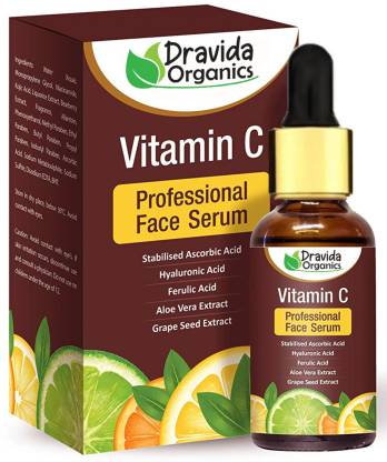 Dravida Organics Vitamin C Serum With Hyaluronic Acid, Glowing Skin & Age-Defying , Fairness Brightening