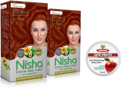 SMIETRZ Skin Fruits 15 ml and Nisha cream permanent hair color superior  quality no ammonia cream