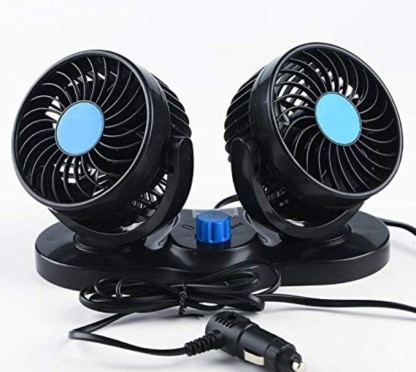 Vehicles Boat RV Taotuo 12v Auto Oscillating Car Fan Rotatable 2 Speed Dual Head Blade Quiet Strong Dashboard Electric Fans for SUV 