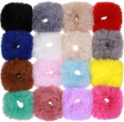 Willbond 6 Pieces Fur Hair Scrunchies Rabbit Furry Hair Ties Pom Elastic  Hair Bobbles Fluffy Ponytail Holder Pompom Ball Scrunchie Hair Band for  Women Girls Hair Accessories(Color Set 2) Hair Band Price