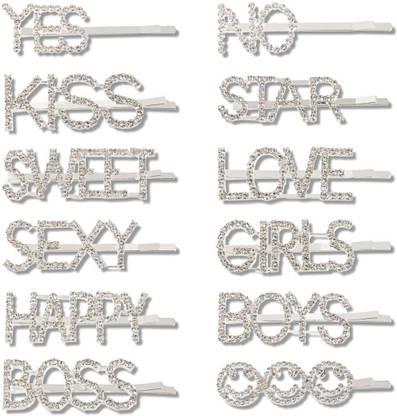 Konsait 12PCS Sparkly Letter Bobby Hair Pins Headwear Hair Clip Word Barrettes Crystal Hairpin Slide Rhinestones Hair Clip Hair Styling Accessories for Women Girls Hair Clip Price in India - Buy Konsait Konsait 12PCS Sparkly Letter Bobby Hair Pins Headwear Hair Clip Word Barrettes Crystal Hairpin Slide Rhinestones Hair Clip Hair Styling Accessories for Women Girls Hair Clip Price in India - Buy Konsait