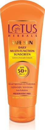 LOTUS HERBALS Safe Sun Daily Multi-Function Sunscreen SPF 50+ | PA+++ – SPF 50+ PA+++  (60 g)