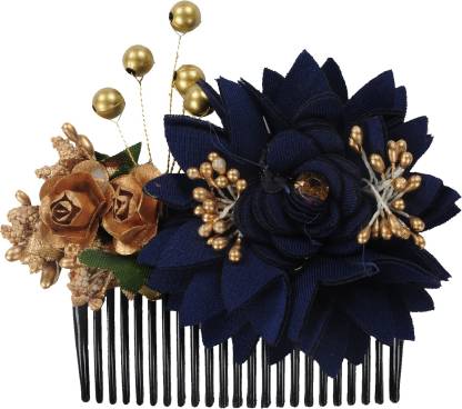 Sharda Creations Navy Blue Flower Hair Comb Clip Hair Clip Price in India -  Buy Sharda Creations Navy Blue Flower Hair Comb Clip Hair Clip online at  