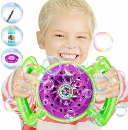 Indoor and Outdoor Games Wedding Musical Light-up Bubble Machine,Automatic Portable Bubble Blower Bubble Maker with LED and Music for Kids Birthday Party 