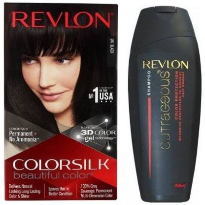 Revlon Colorsilk Hair Color (1N Black) with Outrageous Color Protection  Shampoo (90 ml) Price in India - Buy Revlon Colorsilk Hair Color (1N Black)  with Outrageous Color Protection Shampoo (90 ml) online