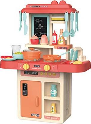 Sanjary Kitchen Play Set With Sound And Light Play Sink With Running Water Full Realistic Kitchen