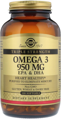 Solgar Triple Strength Omega-3, 950 mg EPA \u0026 DHA 100 Softgels Price in  India - Buy Solgar Triple Strength Omega-3, 950 mg EPA \u0026 DHA 100 Softgels  online at Flipkart.com