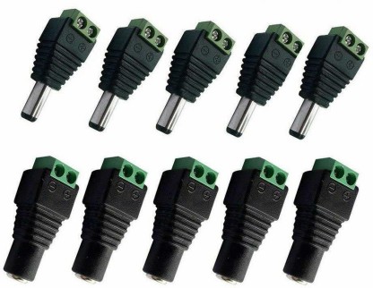 5 Pcs 2.1mm x 5.5mm DC Power Male Plug Jack Adapter Connector 12V 3A 