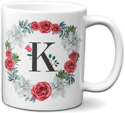 Jemiz Alphabet K Initial Letter K Floral Designer Colourful T13 K Tea Coffee Ceramic Coffee Mug Price In India Buy Jemiz Alphabet K Initial Letter K Floral Designer Colourful T13 K Tea Coffee