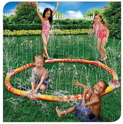 FancyWhoop Inflatable Sprinkle & Splash Play Mat for Kids Toddlers Outdoor Games Water Mat Toys Baby Infant Play Mat for 1-12 Year Old Girls Boys Kiddie Baby Pool 