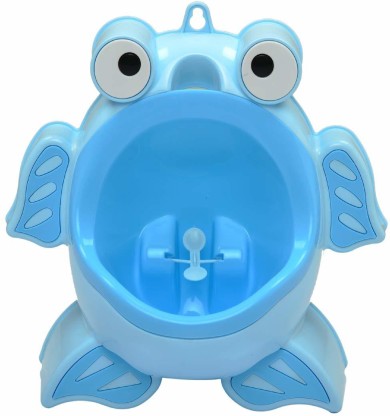 Jinjin Cute Frog Shape Baby Urinal Hang Type Boys Standing Urinal Removable Toilet Pee Trainer Bathroom with Funny Aiming Target Blue 