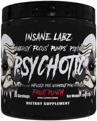 insane labz PSYCHOTIC BLACK (FRUIT PUNCH) Pre-Workout ...