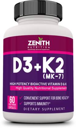 Zenith Nutrition Vitamin D3 And K2 Mk 7 60nos Price In India Buy Zenith Nutrition Vitamin D3 And K2 Mk 7 60nos Online At Flipkart Com