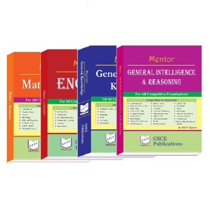 Rend Fru Dingy Set of 4 Mentor Books consist of Mathematics, English, General Knowledge &  General Intelligence & Reasoning: Buy Set of 4 Mentor Books consist of  Mathematics, English, General Knowledge & General Intelligence &