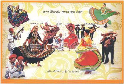 Phila Hub 2010-INDIA MEXICO JOINT ISSUE MINIATURE SHEET MNH CONDITION Stamps