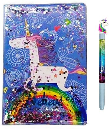 Faux rainbow glitter horse notebook Journal 