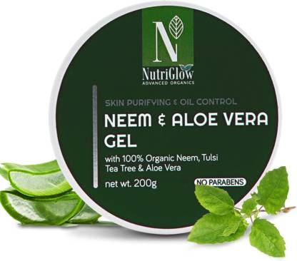 Nutriglow Advanced Organics Aloe Vera And Neem Gel For Hair & Skin  |Moisturise Gel|Anti Dandruff Gel| Hair Gel - Price in India, Buy Nutriglow  Advanced Organics Aloe Vera And Neem Gel For