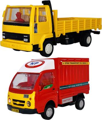 Gift Box Pack Of 2 Small Size Made From Plastic Indian Miniature Al Cargo Truck Toy Ace Cargo Truck Toys For Kids Children Playing Toys Made In India 2 Combo Offer