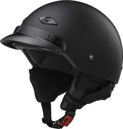 Black Matt Click-n-SecureTM Clip and Carrying Bag Extra Small Shell 59-60cm Moto Helmets D22_MATT-BLACK_L Jet Helmet Half Shell Helmet with Fibreglass Braincap Bobber L 