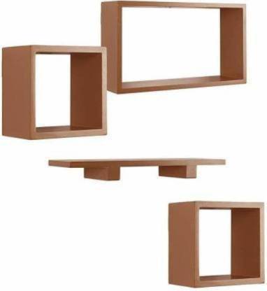 Hubwooden Good Floating Shelves Wall Display Shelf Wall Shelf Set Cube Mount Home Decor Books Photos Set Of Cube Square Number Of Shelves 4 Gold Wooden Wall Shelf Price In