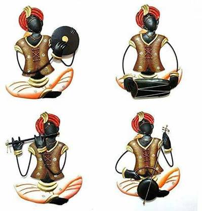 Tejas Enterprises Tribal Men Playing Al Instrument Wrought Iron Wall Hanging Mounted - Wrought Iron Wall Decor India Tejas Enterprises Tribal Men Playing Al Instrument Wrought Iron Wall Hanging Mounted - Wrought Iron Wall Decor India