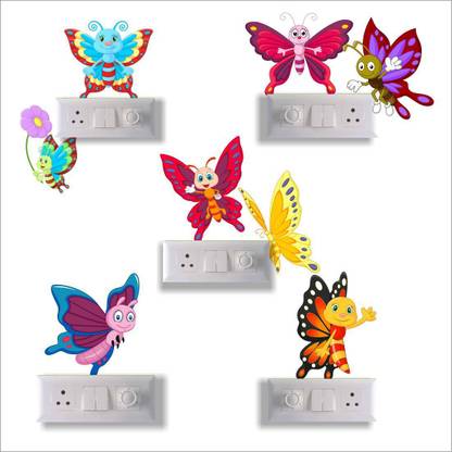 Printart Cute Butterfly Switch Board Sticker, Medium Switch ...