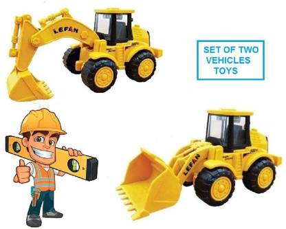 FunBlast Construction Excavator Vehicles - Push and Go Friction Powered ...