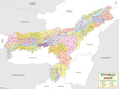 Assam Detailed Map Fine Art Print - Maps posters in India - Buy art ...