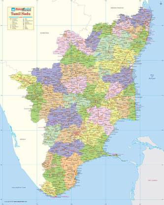 Tamil Nadu Atlas Pdf Tamil Nadu Detailed Political Map Fine Art Print - Maps Posters In India -  Buy Art, Film, Design, Movie, Music, Nature And Educational  Paintings/Wallpapers At Flipkart.com