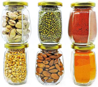 FAIRMART Machak Honey Jars Octagon Glass Jars and Containers 450 ml ...
