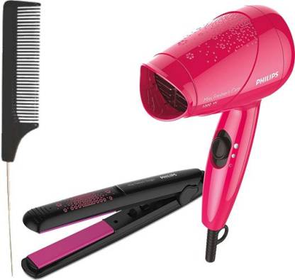 PHILIPS HP8643/46 Styling Kit with Straightener and Dryer with Tail Comb  with Steel Pin and Coarse Tooth Personal Care Appliance Combo Price in  India - Buy PHILIPS HP8643/46 Styling Kit with Straightener