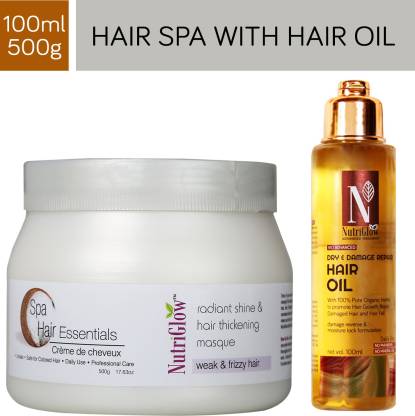 NutriGlow Exciting Combo of 2 Hair Spa Creame (500gm)& Hair Shampoo (100ml)  For Dry Hair|Damaged Hair|Frizzy Hair|Shiny Hair|Hair Growth Price in India  - Buy NutriGlow Exciting Combo of 2 Hair Spa Creame (