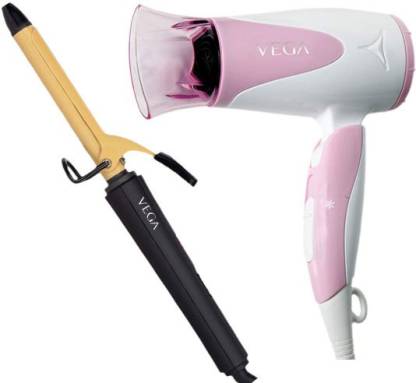 VEGA Ease Curl Hair Curler- (VHCH-01) & Blooming Air 1000 Hair Dryer  (VHDH-05) Personal Care Appliance Combo Price in India - Buy VEGA Ease Curl  Hair Curler- (VHCH-01) & Blooming Air 1000