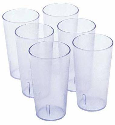 Filox (Pack of 6) Water & Juice Frost Design ABS Polycarbonate Food Grade Plastic Unbreakable Glass | Set 6 | 400 ml Glass Set Glass Water/Juice Glass Price in India -