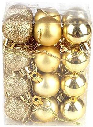 Plastic Christmas Ornaments My Party Suppliers Plastic Christmas Tree Ball Ornament Golden Hanging Ornaments Pack Of 24 Price In India Buy My Party Suppliers Plastic Christmas Tree Ball Ornament Golden Hanging Ornaments Pack Of
