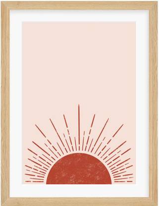 Mid Century Painting Poster Frame Real Glass Portrait Wall Display Brown 12x16 Frame With Ivory Mat And Art Print Fine Art Print Nature Posters In India Buy Art