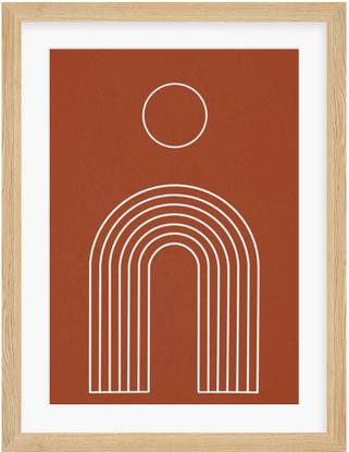 Colossalarthouse Mid Century Art Poster Frame Real Glass Portrait Wall Display Brown 12x16 Frame With Ivory Mat And Art Print Fine Art Print Nature Posters In India Buy