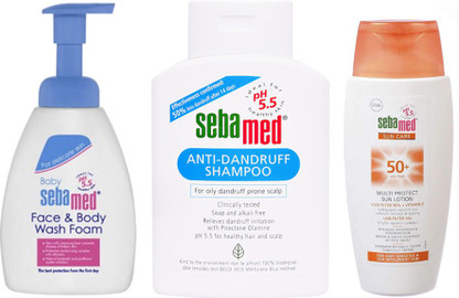 sebamed baby face & body wash foam