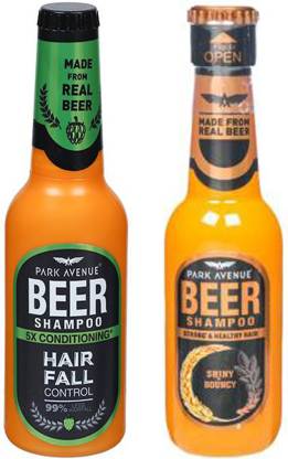 PARK AVENUE beer shampoo hair fall control and shiny and bouncy pack of 2  (360)ml. - Price in India, Buy PARK AVENUE beer shampoo hair fall control  and shiny and bouncy pack
