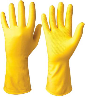 Reiz Reusable Latex Rubber Household Hand Gloves For Kitchen Dish Washing Cleaning Bathroom And Garden Wet And Dry Glove Price In India Buy Reiz Reusable Latex Rubber Household Hand Gloves For