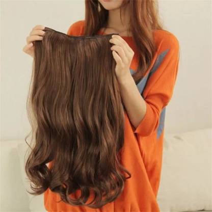 D-DIVINE Beautiful Looks Prwmium Quality Brown Wavy 5 Clip In Hair Extension