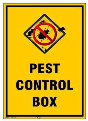 Mr. SAFE Pest Control Box In PVC Sticker A5 (6 Inch X 8 Inch) Emergency ...
