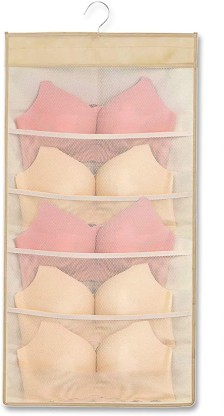 Pink N / A Hanging Closet Organizer with Mesh Pockets 30 Pockets Double-Sided Hanging Storage Bag for Bra Underwear Socks Toiletries Accessories 